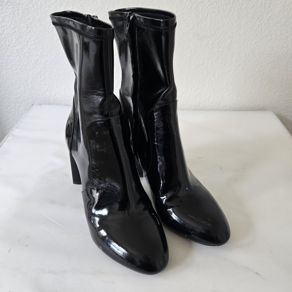 LOUIS VUITTON Silhouette Black Patent Ankle Sock Boots size‎ 38.5 or US 8.5 - Picture 3 of 16